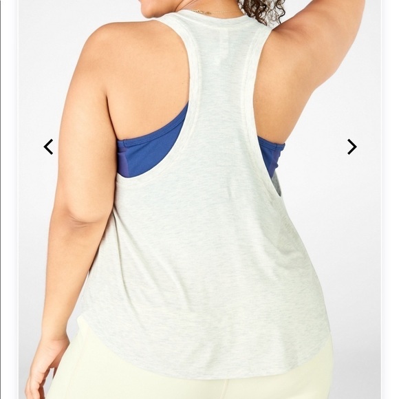 Fabletics cropped racerback tank, light gray, XL - Picture 5 of 8